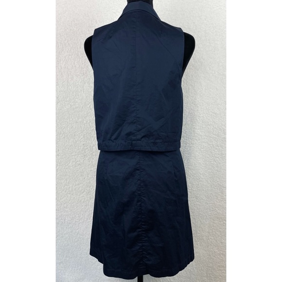 THEORY • Navy Blue Gemine Sleeveless Tiered A-Line Mini Dress - Picture 5 of 16